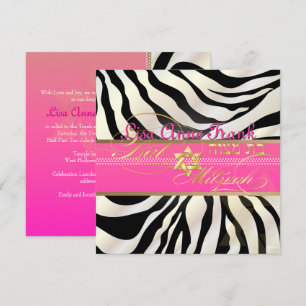 PixDezines DIY Farbe/natürliche Zebra, Bat Mitzwa Einladung