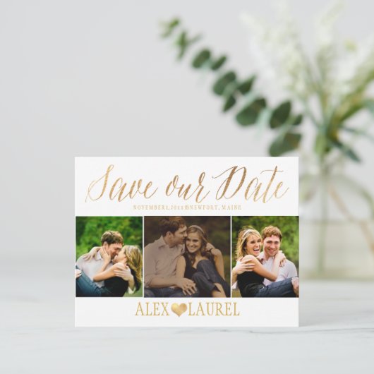 PixDezines DIY Farbe/Rett unseres Date/Fun Skripts Ankündigungspostkarte (Stehend Vorderseite)