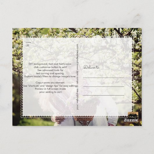 PixDezines DIY Farbe/Rett unseres Datums/unserer I Postkarte (Rückseite)