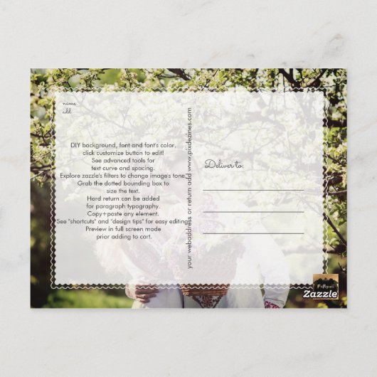 PixDezines DIY Farbe/Rett unseres Datums/unserer I Postkarte (Rückseite)