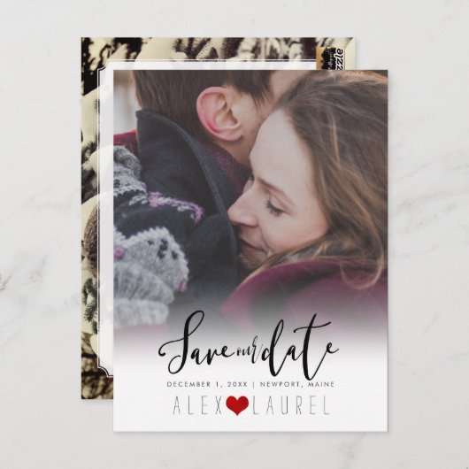 PixDezines DIY Farbe/Rett unseres Datums/unserer K Postkarte (Vorne/Hinten)