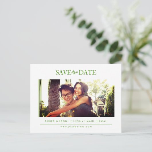 PixDezines DIY Farbe Save the Date Ankündigungspostkarte (Stehend Vorderseite)