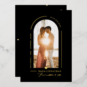 PixDezines DIY Farbe Schwarz Arch Save Our Date Folieneinladung