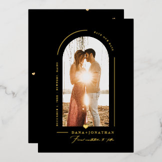 PixDezines DIY Farbe Schwarz Arch Save Our Date Folieneinladung