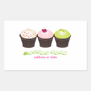PixDezines diy Farben, Cupcake Rechteckiger Aufkleber