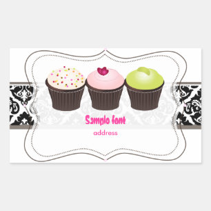 PixDezines diy Farben, Cupcake Rechteckiger Aufkleber