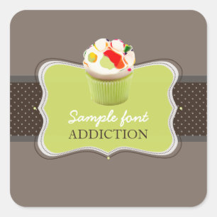 PixDezines DIY-Farben, Jelly Bean Cupcake Quadratischer Aufkleber