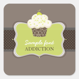 PixDezines DIY-Farben, Keylime-Cupcake Quadratischer Aufkleber