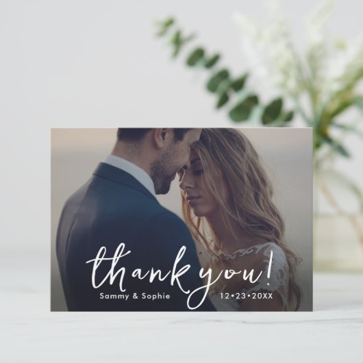 PixDezines DIY Farben Script Vielen Dank Dankeskarte (Stehend Vorderseite)