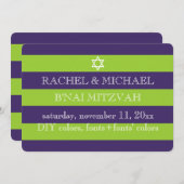 PixDezines DIY Farben/Streifen bnai mitzvah Einladung (Vorne/Hinten)