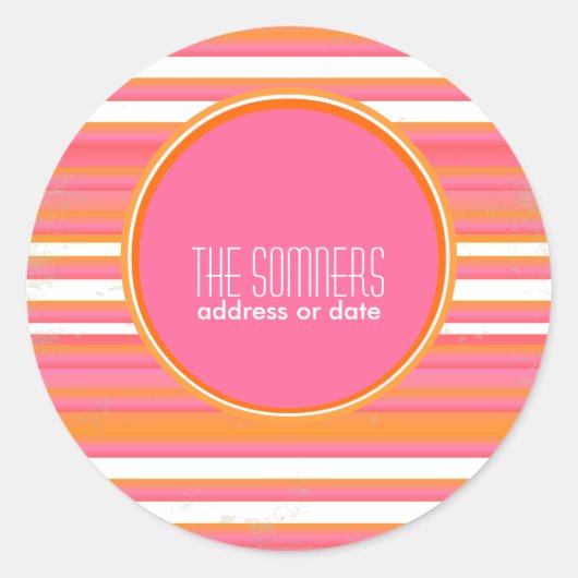 PixDezines DIY Farben, Süßigkeiten Streifen, Runder Aufkleber (Vorderseite)