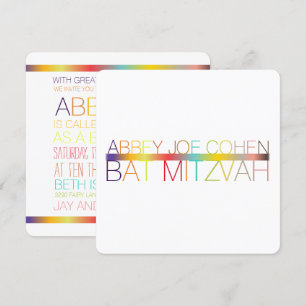 PixDezines DIY-Farben/Typografie/ Bat Mizwa Einladung