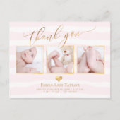 PixDezines DIY Farbstreifen|Babydusche Vielen Dank Ankündigungspostkarte (Vorderseite)