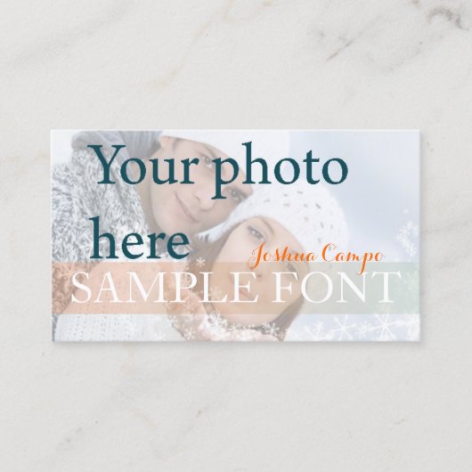 PixDezines DIY Foto+Schriftart Visitenkarte (Vorderseite)