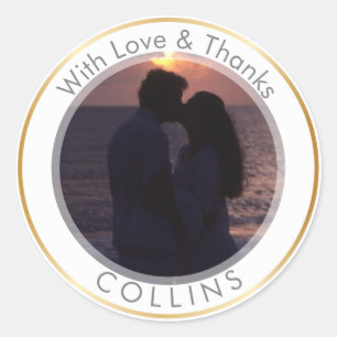 PixDezines DIY Foto Vielen Dank Runder Aufkleber