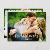 PixDezines DIY Fotos Liebe+Danke/gold+script Postkarte (Vorne/Hinten)