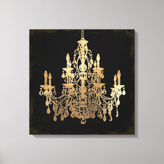 PixDezines DIY Grunge Bckgrnd/Imitate Gold Kronier Leinwanddruck (Vorderseite)