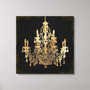 PixDezines DIY Grunge Bckgrnd/Imitate Gold Kronier Leinwanddruck