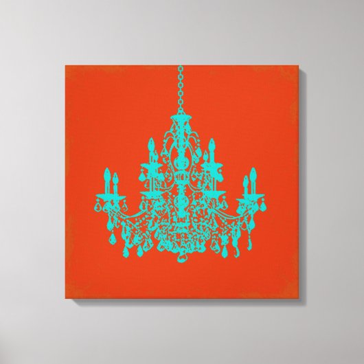 PixDezines DIY Hintergrund/aquamariner Kronleuchte Leinwanddruck (Vorderseite)