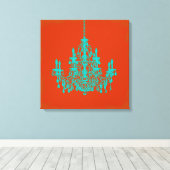 PixDezines DIY Hintergrund/aquamariner Kronleuchte Leinwanddruck (Insitu (Holzboden))