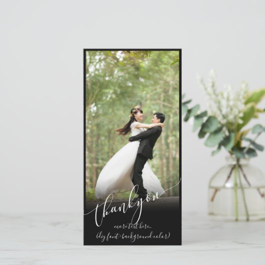 PixDezines DIY Hintergrund/danke Ihnen Hochzeit Fo Dankeskarte (Stehend Vorderseite)