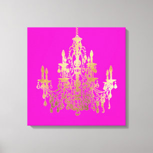 PixDezines DIY-Hintergrund / Faux-Goldkronleuchter Leinwanddruck