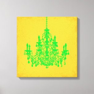 PixDezines DIY Hintergrund/grüner Kristallkronleuc Leinwanddruck