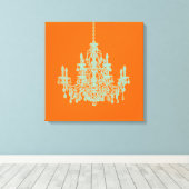 PixDezines DIY Hintergrund/Mint Green Chandelier Leinwanddruck (Insitu (Holzboden))