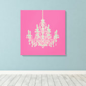 PixDezines DIY Hintergrund/Mint Green Chandelier Leinwanddruck (Insitu (Holzboden))