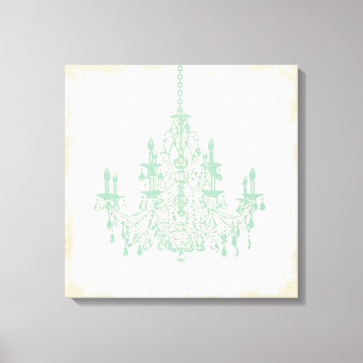 PixDezines DIY Hintergrund/Mint Green Chandelier Leinwanddruck (Vorderseite)