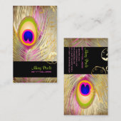 PixDezines-DIY-Hintergrund/Pfau+filigrane Wirbel Visitenkarte (Vorne/Hinten)