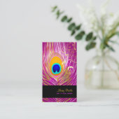 PixDezines-DIY-Hintergrund/Pfau+filigrane Wirbel Visitenkarte (Stehend Vorderseite)