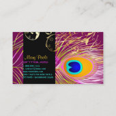 PixDezines-DIY-Hintergrund/Pfau+filigrane Wirbel Visitenkarte (Rückseite)