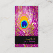 PixDezines-DIY-Hintergrund/Pfau+filigrane Wirbel Visitenkarte (Vorderseite)