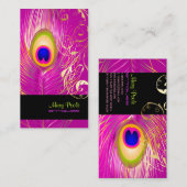 PixDezines-DIY-Hintergrund/Pfau+filigrane Wirbel Visitenkarte (Vorne/Hinten)