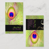 PixDezines-DIY-Hintergrund/Pfau+filigrane Wirbel Visitenkarte (Vorne/Hinten)