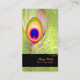 PixDezines-DIY-Hintergrund/Pfau+filigrane Wirbel Visitenkarte