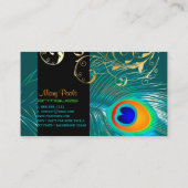 PixDezines DIY Hintergrund/Pfau+filigree Wirbel Visitenkarte (Rückseite)