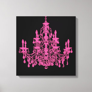PixDezines DIY Hintergrund/Rosa Kristall Kronleuch Leinwanddruck