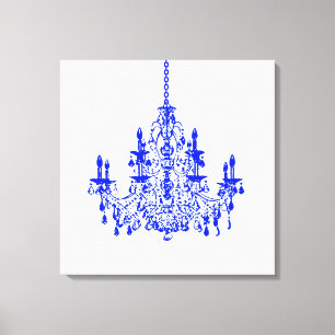 PixDezines DIY-Hintergrund/Royalblauer Kronleuchte Leinwanddruck