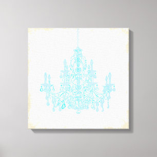 PixDezines DIY-Hintergrund/Ruhiger blauer Kronleuc Leinwanddruck