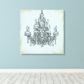 PixDezines DIY Hintergrund/Schwarzer Lüster Leinwanddruck (Insitu (Holzboden))