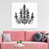 PixDezines DIY Hintergrund/Schwarzer Lüster Leinwanddruck (Insitu (Wohnzimmer))