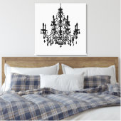 PixDezines DIY Hintergrund/Schwarzer Lüster Leinwanddruck (Insitu (Schlafzimmer))