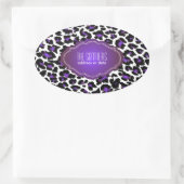 PixDezines DIY Hintergrundfarbe/lila Geparde Ovaler Aufkleber (Tasche)