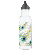 PixDezines-Diy-Hintergrundfarbe/Pfauenwolken Trinkflasche (Rechts)