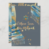 PixDezines DIY Hintergrundfarbe/Tallit/Mitzvah Einladung (Vorne/Hinten)