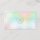 PixDezines DIY-Imitate Silver Monogram Holographis Visitenkarte (Vorderseite)