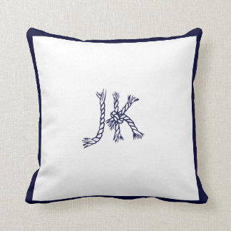 PixDezines DIY MONOGRAM+FARBE NAUTISCHE ROPE Kissen