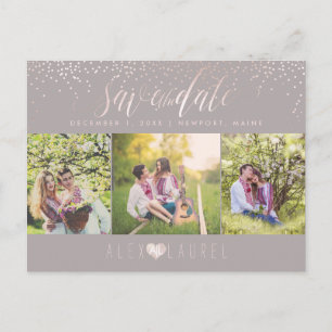 PixDezines DIY/Save the Date/Blush Confetti Postkarte